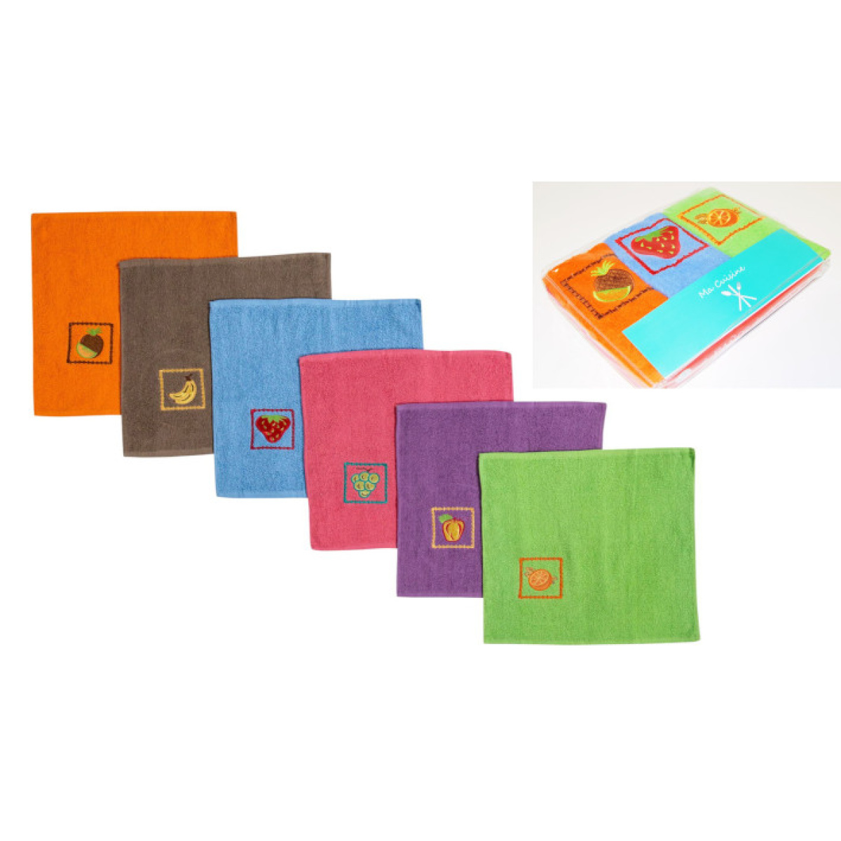  set paños cocina fruits hogar 